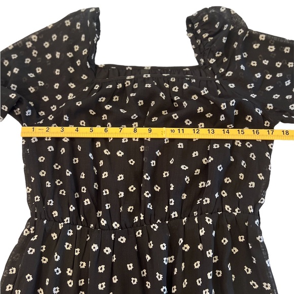 Y.A.S. Clara Midi Ditsy Floral Dress In Black and White Belt Missing Medium ASOS - Picture 10 of 13